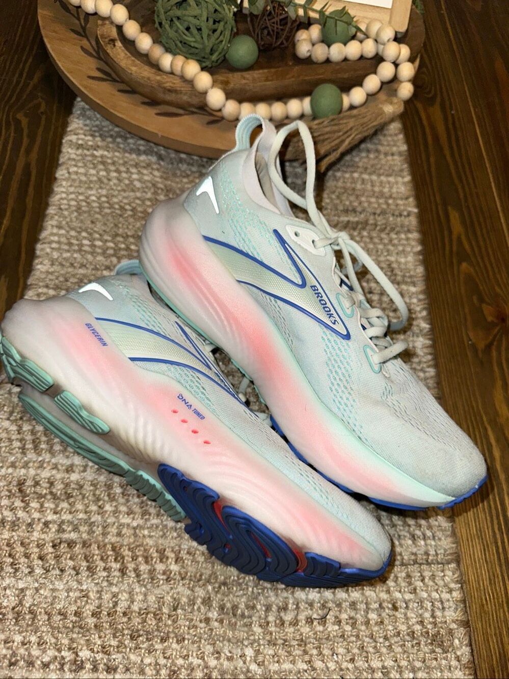 Brooks Glycerin 22 Shoes Womens 8.5 Blue Running Sneakers Road Gym 1204341B110